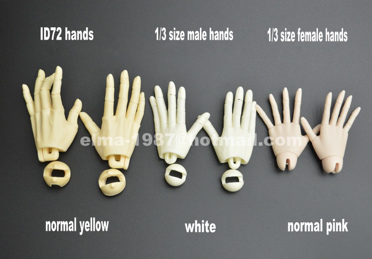 Jointed hands for 1/3 size body - Click Image to Close
